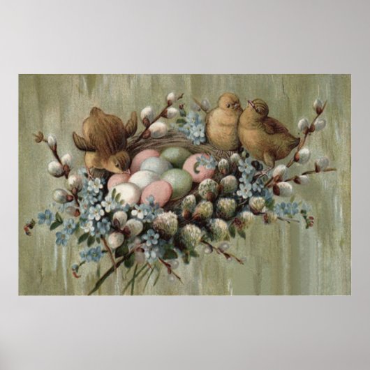 イースターチックネスト忘れ色の卵 – メノー ポスター (正面)