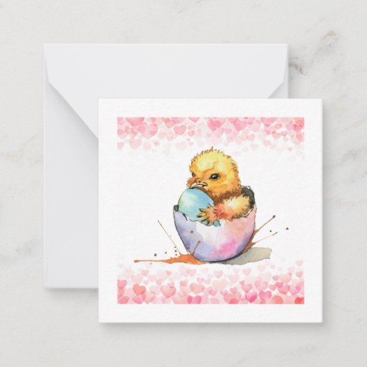 イースターチック（ポストカードスタイル）グリーティング ノートカード (正面)