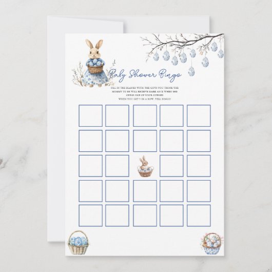 イースターチャイノアイセリービンゴベビーシャワーゲームカード シーズンカード (正面)