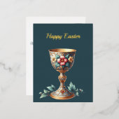 イースターチャリスカップフローライラストレーション 箔シーズンポストカード (正面/裏面)