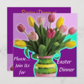 イースターチューリップスディナー招待状 招待状 (正面/裏面)