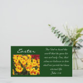 イースターチューリップフォトカードバイブル聖なる書物、 経典ジョン3:16 シーズンカード (スタンド正面)