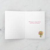 イースターチューリップブーケ明るく美しいカード カード (内部)