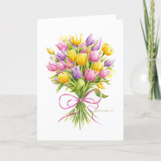 イースターチューリップブーケ明るく美しいカード カード
