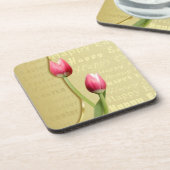 イースターチューリップ金ゴールドタイポグラフィ コースター (左側)