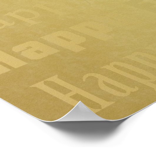 イースターチューリップ金ゴールドタイポグラフィ ポスター (角)