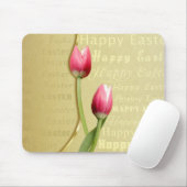 イースターチューリップ金ゴールドタイポグラフィ マウスパッド (マウス)