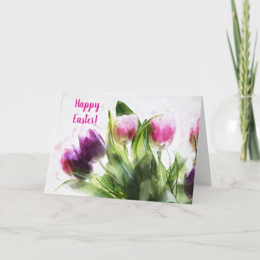 イースターチューリップ サンキューカード (正面)