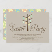 イースターツリーイースターパーティの招待状 招待状 (正面/裏面)