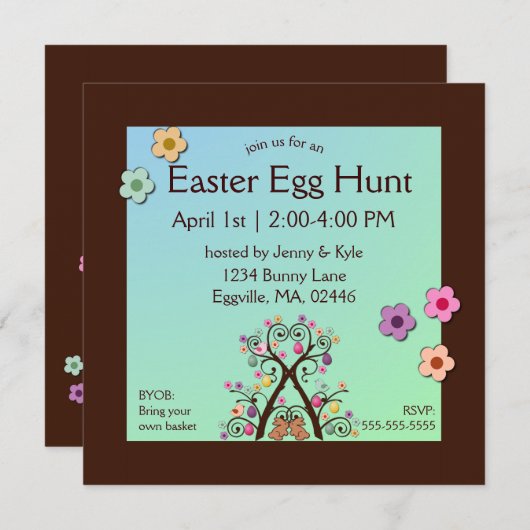 イースターツリー招待状 招待状 (正面/裏面)