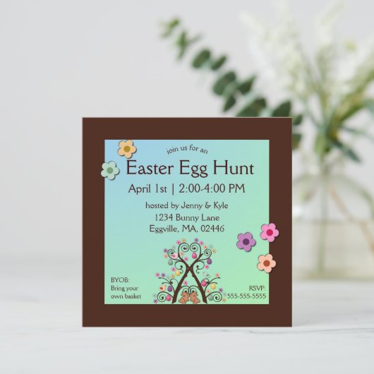 イースターツリー招待状 招待状 (スタンド正面)