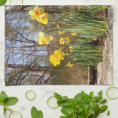 イースターティータオルの水仙 キッチンタオル (折り畳み)