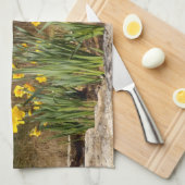 イースターティータオルの水仙 キッチンタオル (四つ折り)