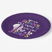 イースターテーブルの装飾-イースターのウサギ ペーパープレート (アングル)