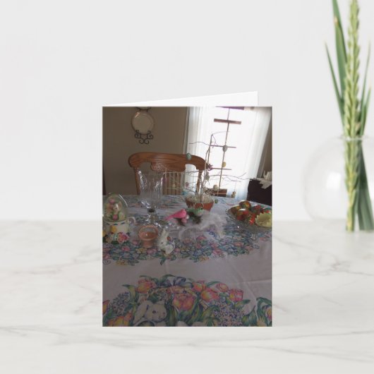 イースターテーブルの設定、恵み シーズンカード (正面)