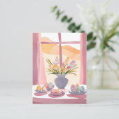 イースターテーブル | フローラブーケ水彩手作り シーズンポストカード (スタンド正面)