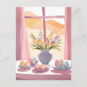 イースターテーブル | フローラブーケ水彩手作り シーズンポストカード (正面)