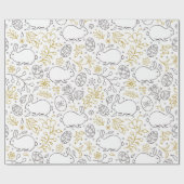 イースターテーマパターンバニーフラワーエッグ ラッピングペーパー (フラット)