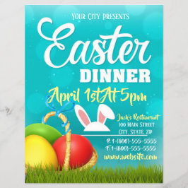 イースターディナーイベントフライヤー チラシ