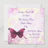 イースターディナーパーティーバタフライデザイン 招待状 (裏面)