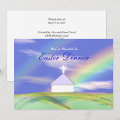 イースターディナー教会と虹 招待状 (正面/裏面)
