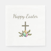 イースターディナー装飾エッグシンプルクロス スタンダードランチョンナプキン (正面)