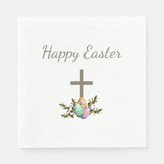 イースターディナー装飾エッグシンプルクロス スタンダードランチョンナプキン (正面)