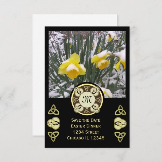 イースターディナー トリニティノットW フォト＆モノグラム 招待状 (正面/裏面)