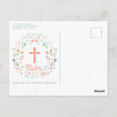 イースターディナー、ブランチ、クロス付きポストカード ポストカード (裏面)