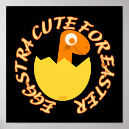 イースターディーノのギフトにおもしろいかわいいエグストラ ポスター