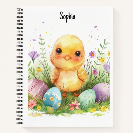 イースターデイギフト2024、名前をカスタムするイースターエッグ ノートブック (正面)