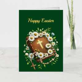 イースターデイジーブッククロスイラストレーション 箔シーズンカード