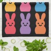 イースターデイバニーエッグプレイドヒョウ キッチンタオル (折り畳み)