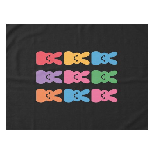 イースターデイバニーエッグプレイドヒョウ テーブルクロス (正面(横))