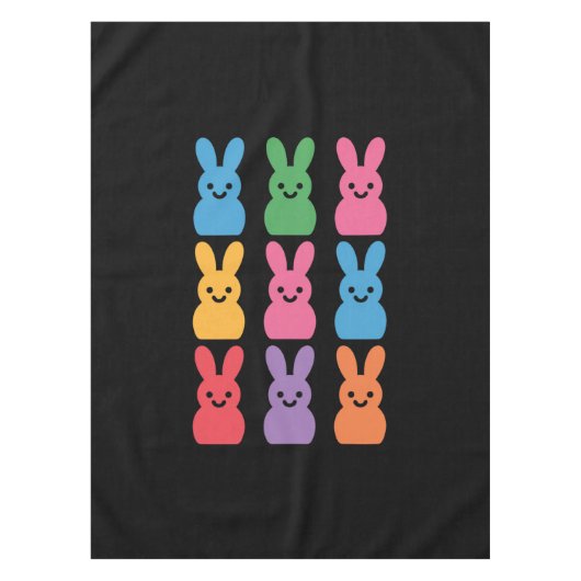 イースターデイバニーエッグプレイドヒョウ テーブルクロス (正面)