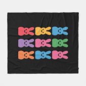 イースターデイバニーエッグプレイドヒョウ フリースブランケット (正面(横))