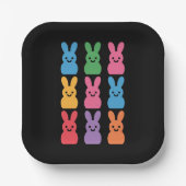 イースターデイバニーエッグプレイドヒョウ ペーパープレート (正面)