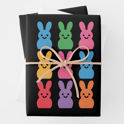 イースターデイバニーエッグプレイドヒョウ ラッピングペーパーシート (インサイチュ)