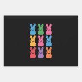 イースターデイバニーエッグプレイドヒョウ ラッピングペーパーシート (正面)