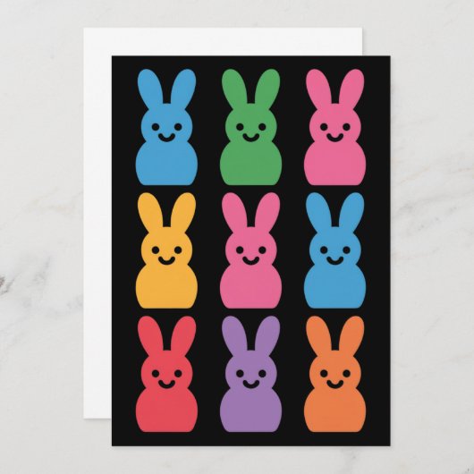 イースターデイバニーエッグプレイドヒョウ 招待状 (正面/裏面)