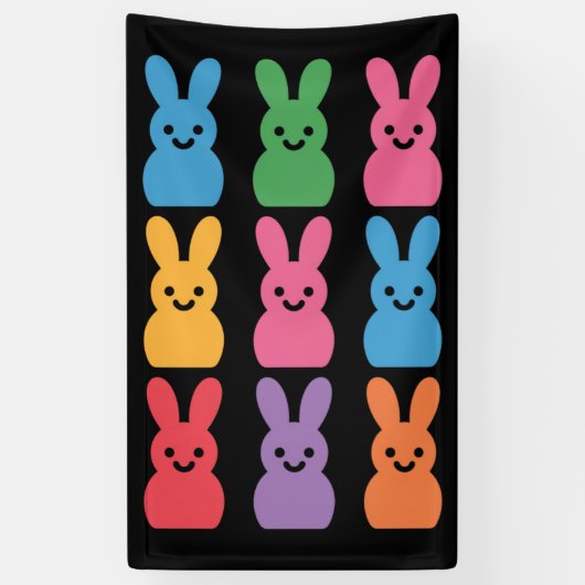 イースターデイバニーエッグプレイドヒョウ 横断幕 (縦)