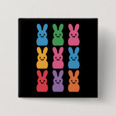 イースターデイバニーエッグプレイドヒョウ 缶バッジ (正面)