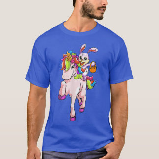 イースターデイバニーライディングユニコーン女の子トドラーイースト Tシャツ
