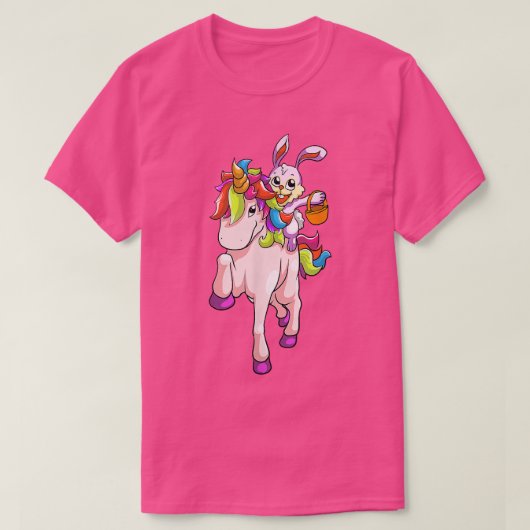 イースターデイバニーライディングユニコーン女の子トドラーイースト Tシャツ (デザイン正面)