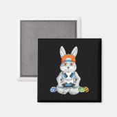 イースターデイバニー卵おもしろい男の子ガールズキッズゲーマー6 マグネット (正面/裏面)