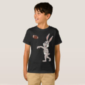 イースターデイラビットフットボールクォーターバックおもしろいボーイズGi Tシャツ (正面フル)