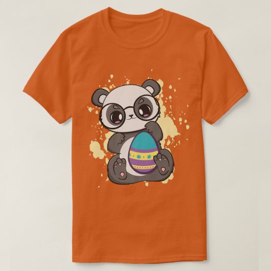 イースターデイリトルパンダウィズエッグ狩り春アニメ Tシャツ (デザイン正面)