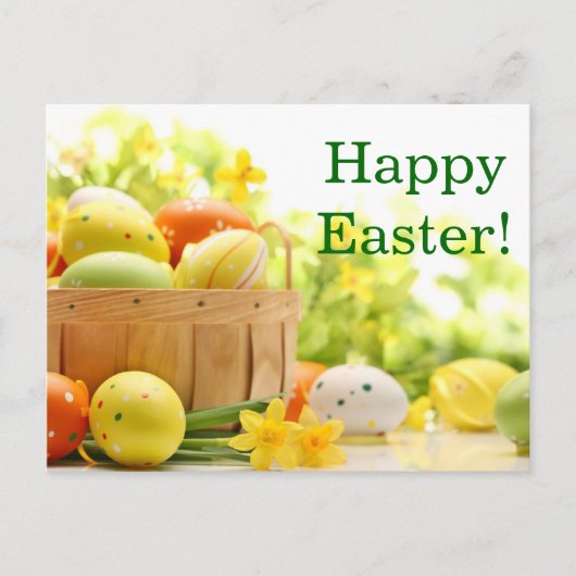 イースターデコレーションと卵 シーズンポストカード (正面)