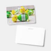 イースターデコレーション – イースターの卵と雛 バッジ (正面＆裏面)