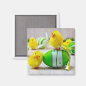 イースターデコレーション – イースターの卵と雛 マグネット (正面/裏面)